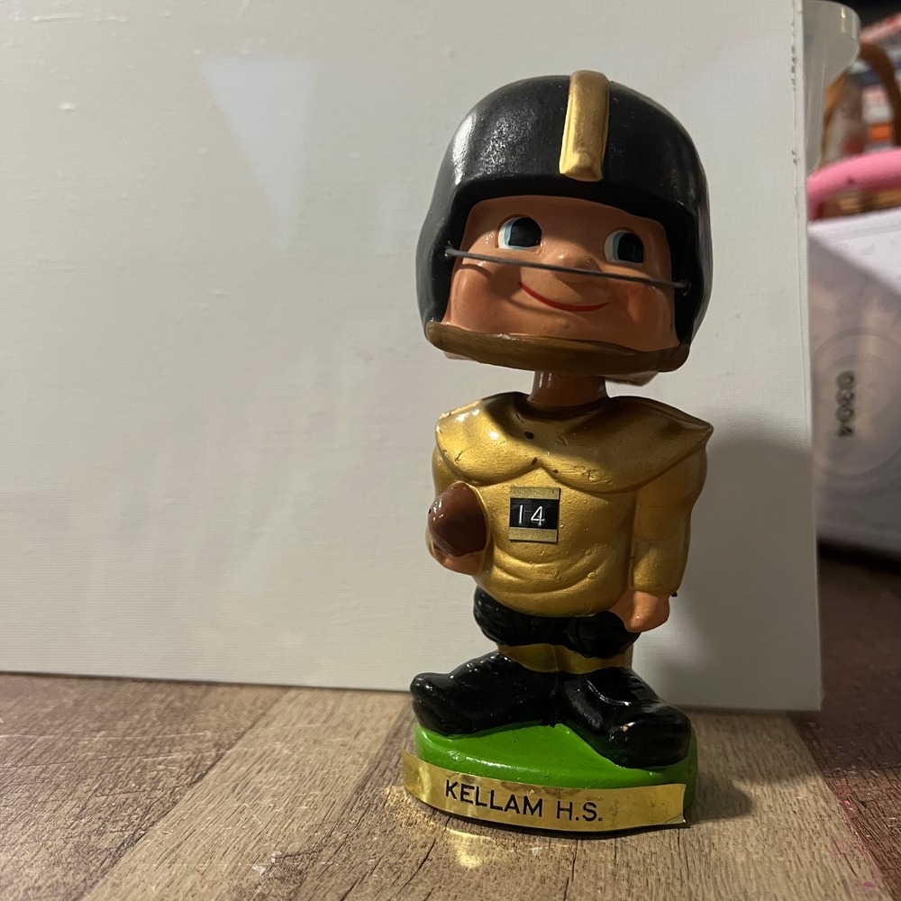 Vintage My Favorite Football "Fella" Team Bobblehead Japan Gold Black 14 w Box
